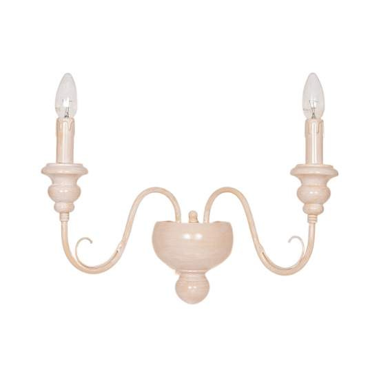 Applique In Legno Classico Ocra Sbiancato 2 Luci Anatra | LuceArt