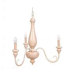 Lampadario In Legno Classico Ocra Sbiancato 3 Luci Anatra