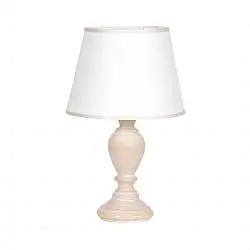 Lumetto In Legno Classico Ocra Sbiancato Con Paralume 1 Luce Anatra