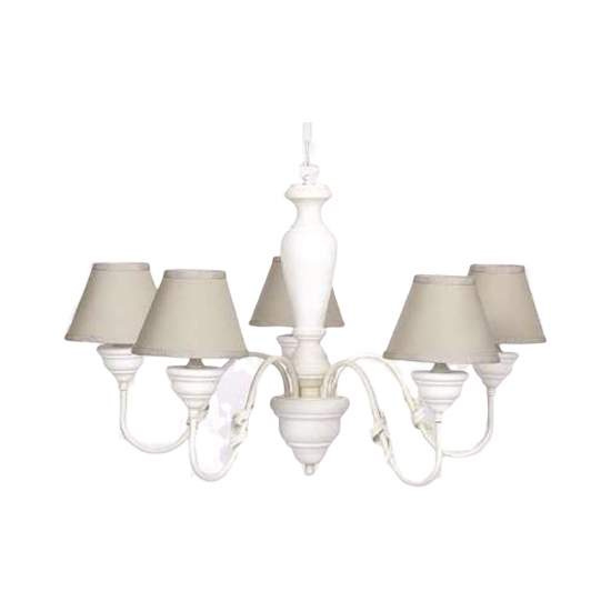 Lampadario In Legno Classico Crema Sbiancato Con Paralume 5 Luci Smergo | Lampadari e Sospensioni | Luce Art Shop Lampadario In Legno Classico Crema Sbiancato Con Paralume 5 Luci Smergo | LuceArt