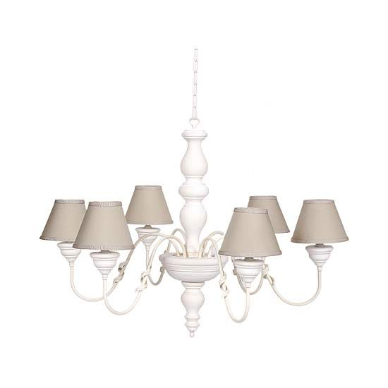 Lampadario In Legno Classico Crema Sbiancato Con Paralume 6 Luci Smergo | Lampadari e Sospensioni | Luce Art Shop Lampadario In Legno Classico Crema Sbiancato Con Paralume 6 Luci Smergo | LuceArt