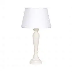 Lume In Legno Classico Crema Sbiancato Con Paralume 1 Luce Smergo