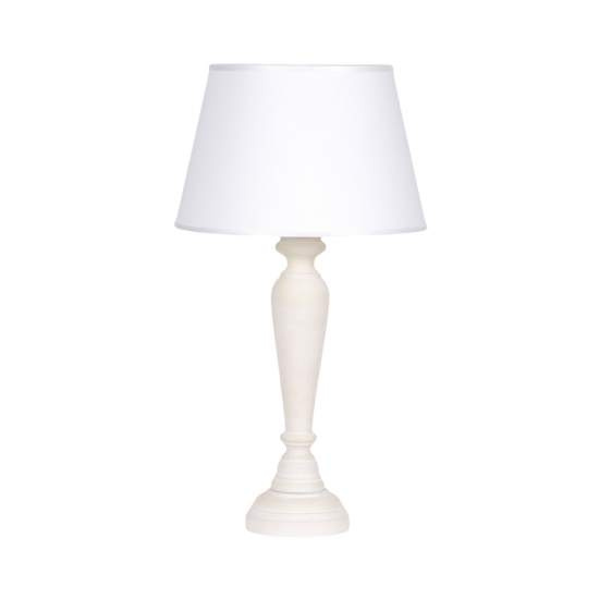 Lume In Legno Classico Crema Sbiancato Con Paralume 1 Luce Smergo | LuceArt