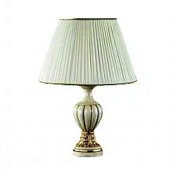 Lume In Legno Classico Avorio Oro Con Paralume 1 Luce Tuffolo