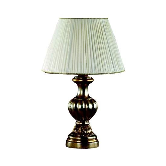 Lumetto In Legno Classico Argento Mecca Con Paralume 1 Luce Tuffolo | LuceArt