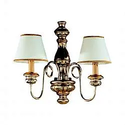 Applique In Legno Classico Argento Mecca Con Paralume 2 Luci Cicogna