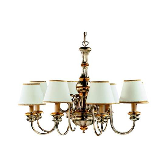 Lampadario In Legno Classico Argento Mecca Con Paralume 8 Luci Cicogna | Lampadari e Sospensioni | Luce Art Shop Lampadario In Legno Classico Argento Mecca Con Paralume 8 Luci Cicogna | LuceArt