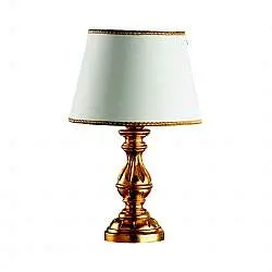 Lumetto In Legno Classico Oro Con Paralume 1 Luce Cicogna