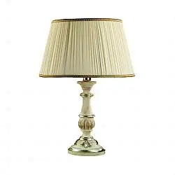 Lume In Legno Classico Bianco Argento Con Paralume 1 Luce Cavaliere