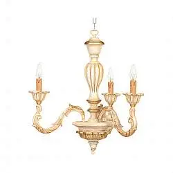 Lampadario In Legno Classico Crema Decapè 3 Luci Avocetta