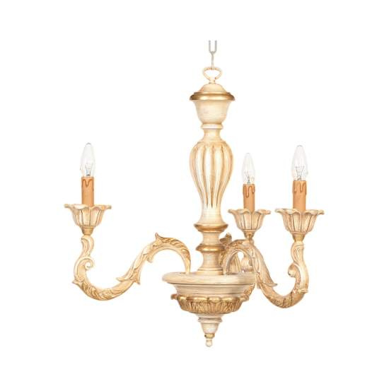 Lampadario In Legno Classico Crema Decapè 3 Luci Avocetta | Lampadari e Sospensioni | Luce Art Shop Lampadario In Legno Classico Crema Decapè 3 Luci Avocetta | LuceArt