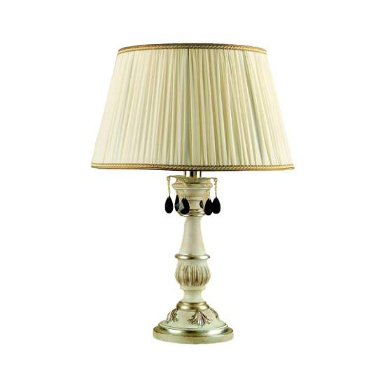 Lume In Legno Classico Bianco Argento Con Paralume 1 Luce Trampoliere | LuceArt