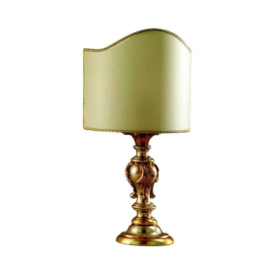 Lumetto In Legno Classico Argento Mecca Con Paralume 1 Luce Piviero | LuceArt