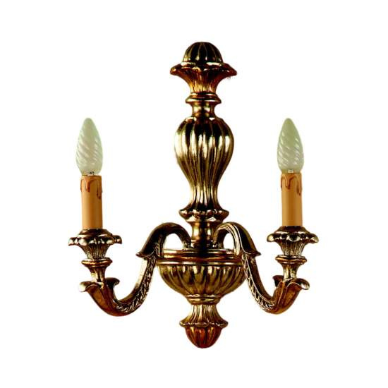 Applique In Legno Classico Argento Mecca 2 Luci Beccaccia | LuceArt