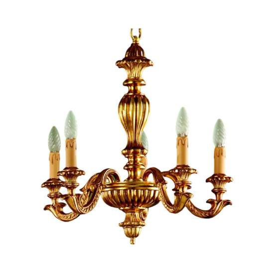 Lampadario In Legno Classico Oro 5 Luci Beccaccia | Lampadari e Sospensioni | Luce Art Shop Lampadario In Legno Classico Oro 5 Luci Beccaccia | LuceArt