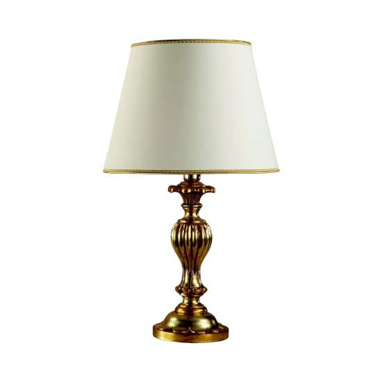 Lume In Legno Classico Argento Mecca Con Paralume 1 Luce Beccaccia | LuceArt