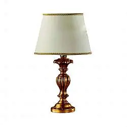 Lumetto In Legno Classico Oro Con Paralume 1 Luce Beccaccia