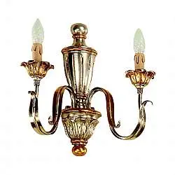 Applique In Legno Classico Argento Mecca 2 Luci Pernice