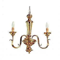 Lampadario In Legno Classico Oro 3 Luci Pernice