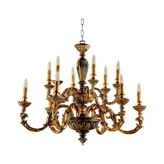 Lampadario In Legno Classico Marrone Oro Etrusco 12 Luci Piccione | Lampadari e Sospensioni | Luce Art Shop Lampadario In Legno Classico Marrone Oro Etrusco 12 Luci Piccione | LuceArt