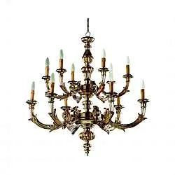 Lampadario In Legno Classico Argento Mecca 12 Luci Rondone