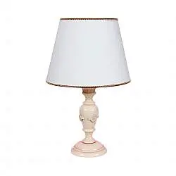 Lume In Legno Classico Avorio Patinato Con Paralume 1 Luce Picchio