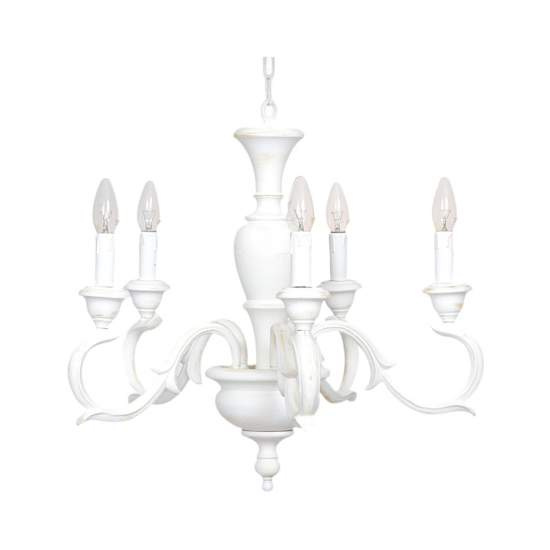 Lampadario In Legno Classico Bianco Sciupato 5 Luci Folaga | Lampadari e Sospensioni | Luce Art Shop Lampadario In Legno Classico Bianco Sciupato 5 Luci Folaga | LuceArt