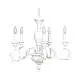 Lampadario In Legno Classico Bianco Sciupato 5 Luci Folaga