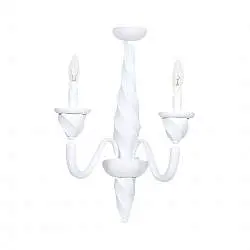 Applique In Legno Classico Bianco Opaco 2 Luci Coromorano