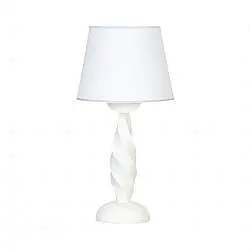 Lume In Legno Classico Bianco Opaco Con Paralume 1 Luce Coromorano