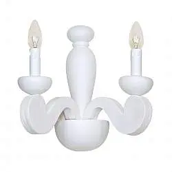 Applique In Legno Classico Bianco Opaco 2 Luci Sula