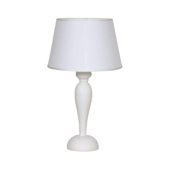 Lume In Legno Classico Bianco Opaco Con Paralume 1 Luce Sula | LuceArt