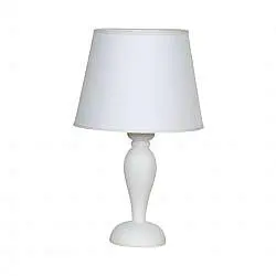 Lumetto In Legno Classico Bianco Opaco Con Paralume 1 Luce Sula