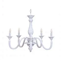 Lampadario In Legno Classico Grigio Sbiancato 5 Luci Falconidi