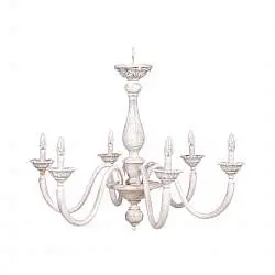 Lampadario In Legno Classico Cipria 6 Luci Falconidi