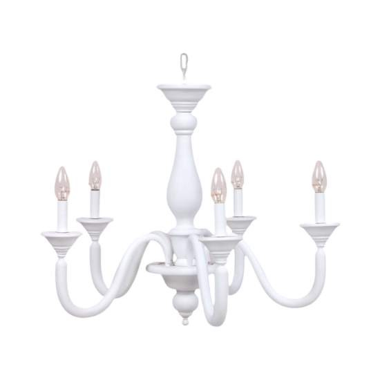 Lampadario In Legno Classico Bianco Opaco 5 Luci Laridi | Lampadari e Sospensioni | Luce Art Shop Lampadario In Legno Classico Bianco Opaco 5 Luci Laridi | LuceArt