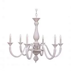 Lampadario In Legno Classico Tortora Sbiancato 6 Luci Laridi