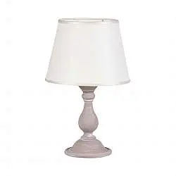 Lumetto In Legno Classico Tortora Sbiancato Con Paralume 1 Luce Laridi