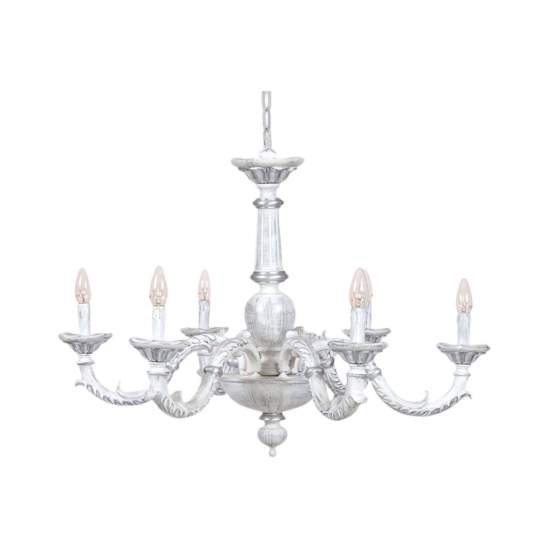 Lampadario In Legno Classico Bianco Argento Grigio Sfumato 6 Luci Sternidi | Lampadari e Sospensioni | Luce Art Shop Lampadario In Legno Classico Bianco Argento Grigio Sfumato 6 Luci Sternidi | LuceArt
