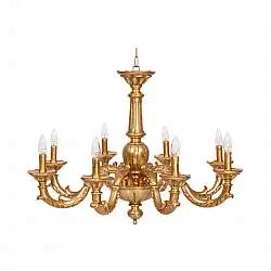 Lampadario In Legno Classico Oro 8 Luci Sternidi