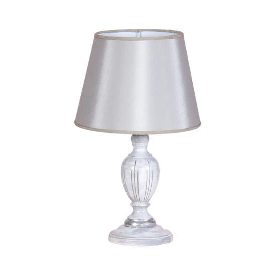 Lumetto In Legno Classico Grigio Sfumato Con Paralume 1 Luce Sternidi | LuceArt