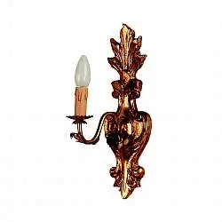 Applique In Legno Classico Oro 1 Luce Falco