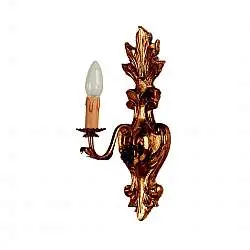 Applique In Legno Classico Oro 1 Luce Barbagianni