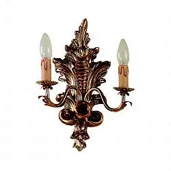 Applique In Legno Classico Argento Mecca 2 Luci Barbagianni