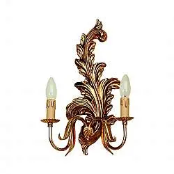 Applique In Legno Classico Oro 2 Luci Sinistro Allocco