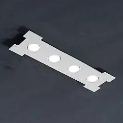 Plafoniera Contemporanea Atene Metallo Bianco 4 Luci Gx53