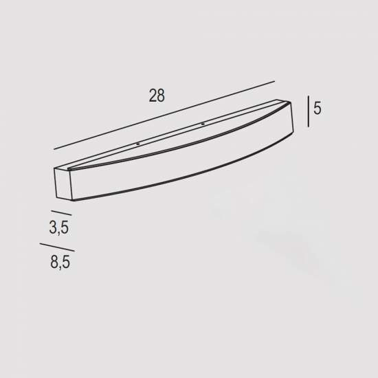 Applique Contemporanea Band Metallo Tortora Led 16W BAND-A28-TO