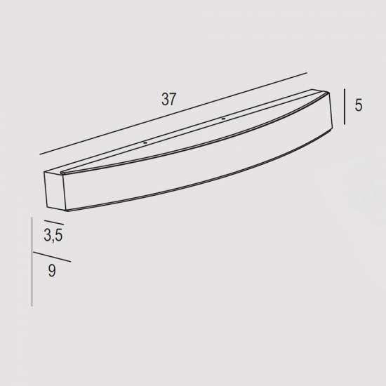 Applique Contemporanea Band Metallo Tortora Led 20W BAND-A37-TO