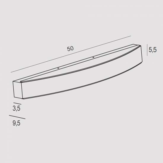 Applique Contemporanea Band Metallo Tortora Led 28W BAND-A50-TO