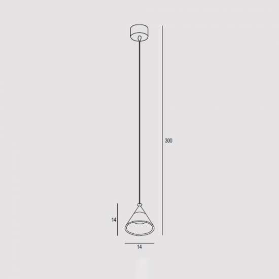 Sospensione Contemporanea Cony Metallo Oro Rosato Led 7W CONY-S1-BN